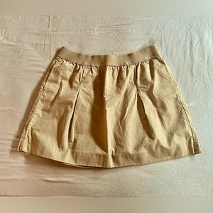 J Crew pleated Khaki Skirt with hidden pockets - Size 10